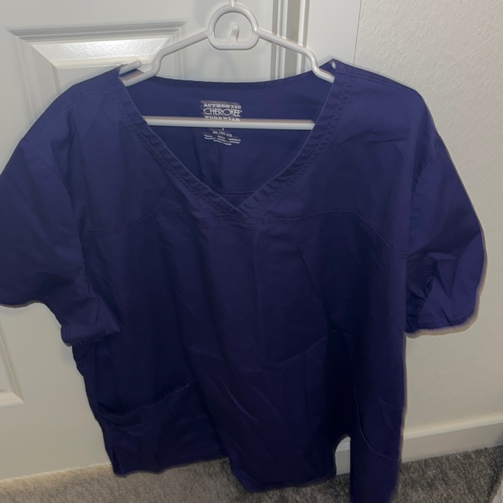Cherokee workwear grape scrub top